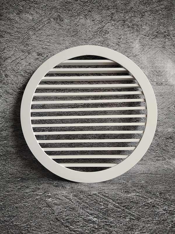 Настенная нерегулируемая круглая вентиляционная решетка ННРК – жалюзи прямо