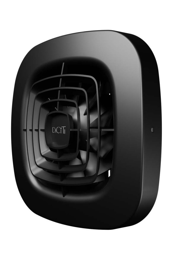 Вентилятор накладной AIR D100 обратный клапан Matt black DICITI